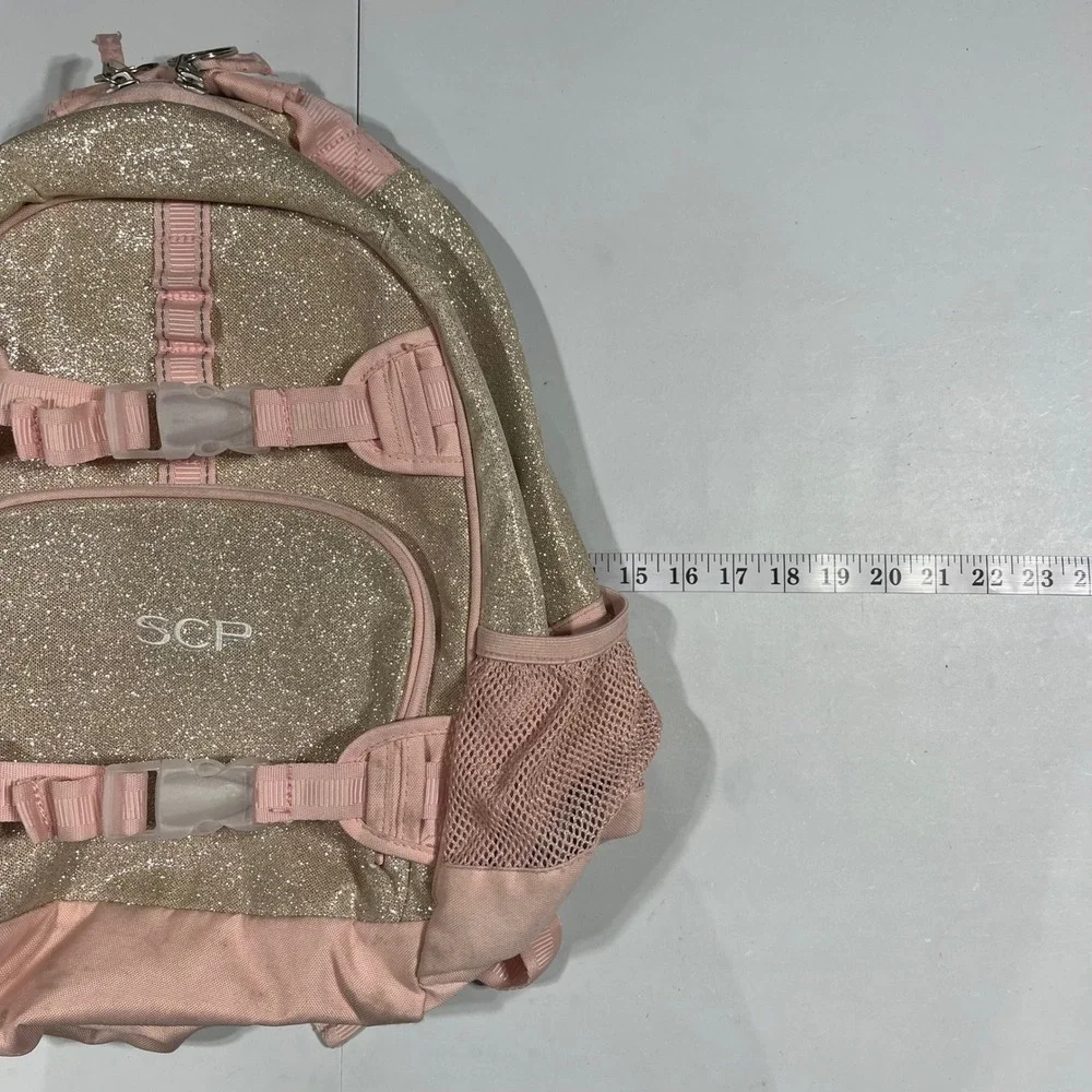 Pottery Barn Kids Mackenzie Pink Glitter Backpack Monogrammed  Preppy Large